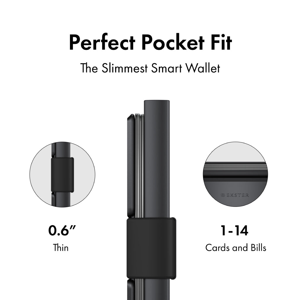 Ekster Pro RFID Blocking Aluminum Card Holder - Slim Minimalist Wallet for Men & Women - Perfect for Travel, Business & Everyday Carry