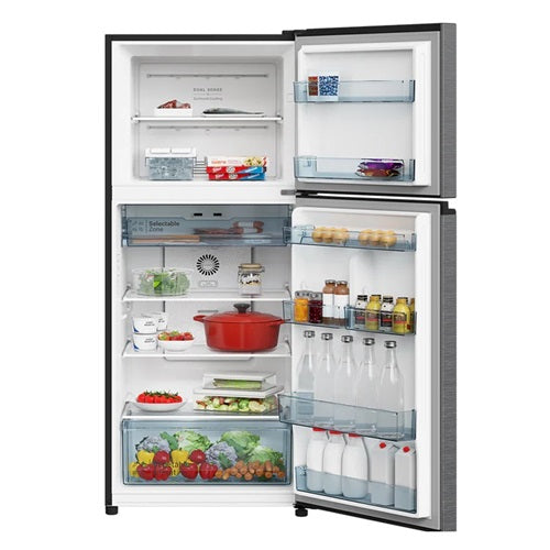 Hitachi HRTN6408S XSG/BBKSG 374L 2 Door Refrigerator - Energy Efficient, Spacious Freezer & Fridge for Home, Kitchen, Office or Restaurant Use