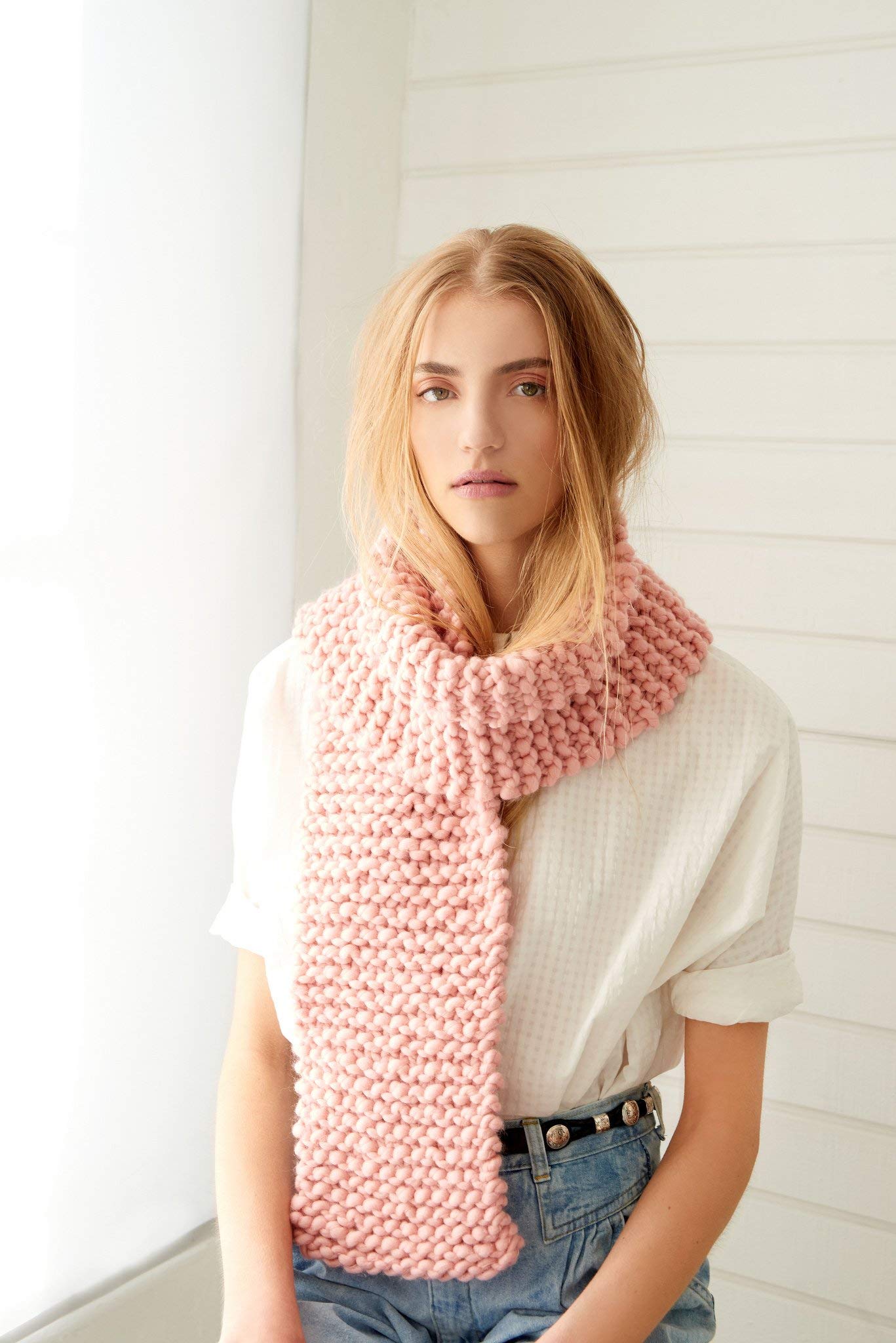Loopy Mango DIY All You Knit Kit - Beginner Knitting Set for My First Scarf (Camel Color) - Perfect Gift for Craft Lovers & Winter Accessory Making