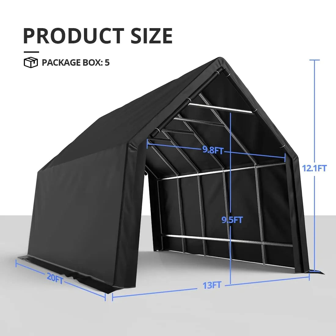 13' x 20' x 12' Heavy Duty Waterproof Portable Storage Shed for Outdoor Equipment, Garden Tools & Backyard Organization - Perfect for Patio, Garage & Yard Storage