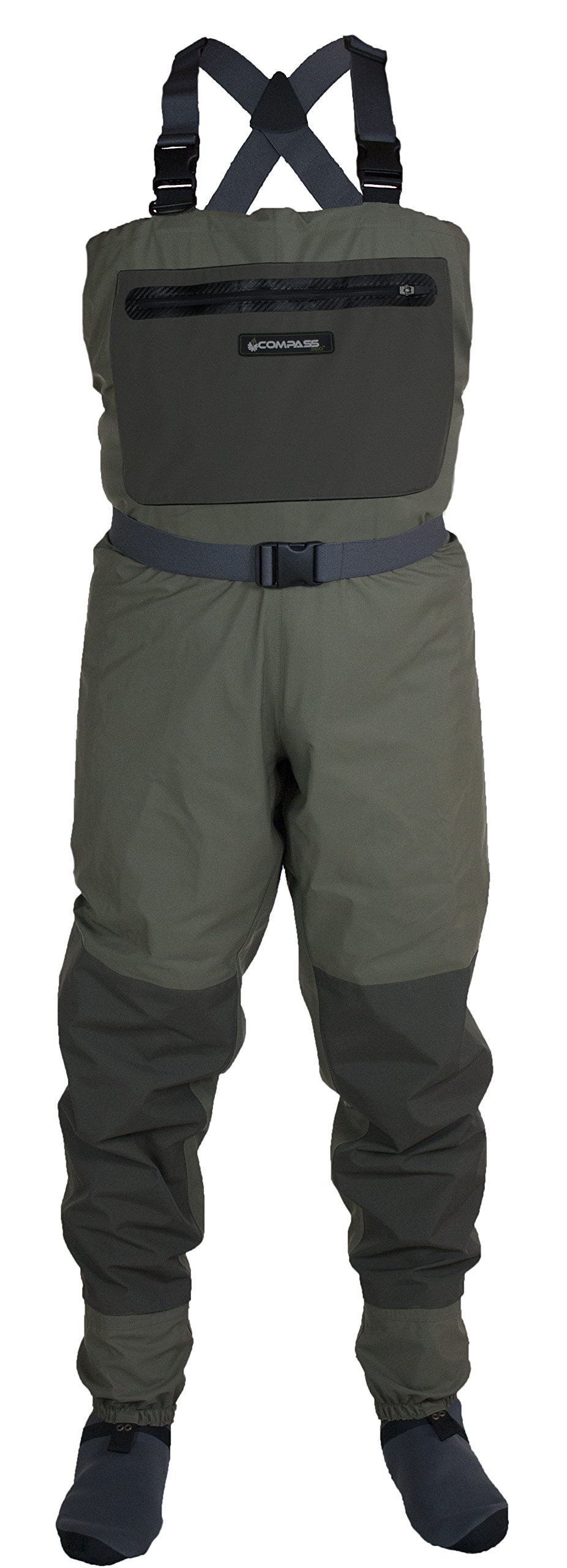 360° Rotating Fly Fishing Waders for Men & Women - Waterproof, Breathable Chest Waders with Stocking Foot (Regular/Stout Sizes) - Ideal for Trout Fishing, Stream Wading & Outdoor Adventures