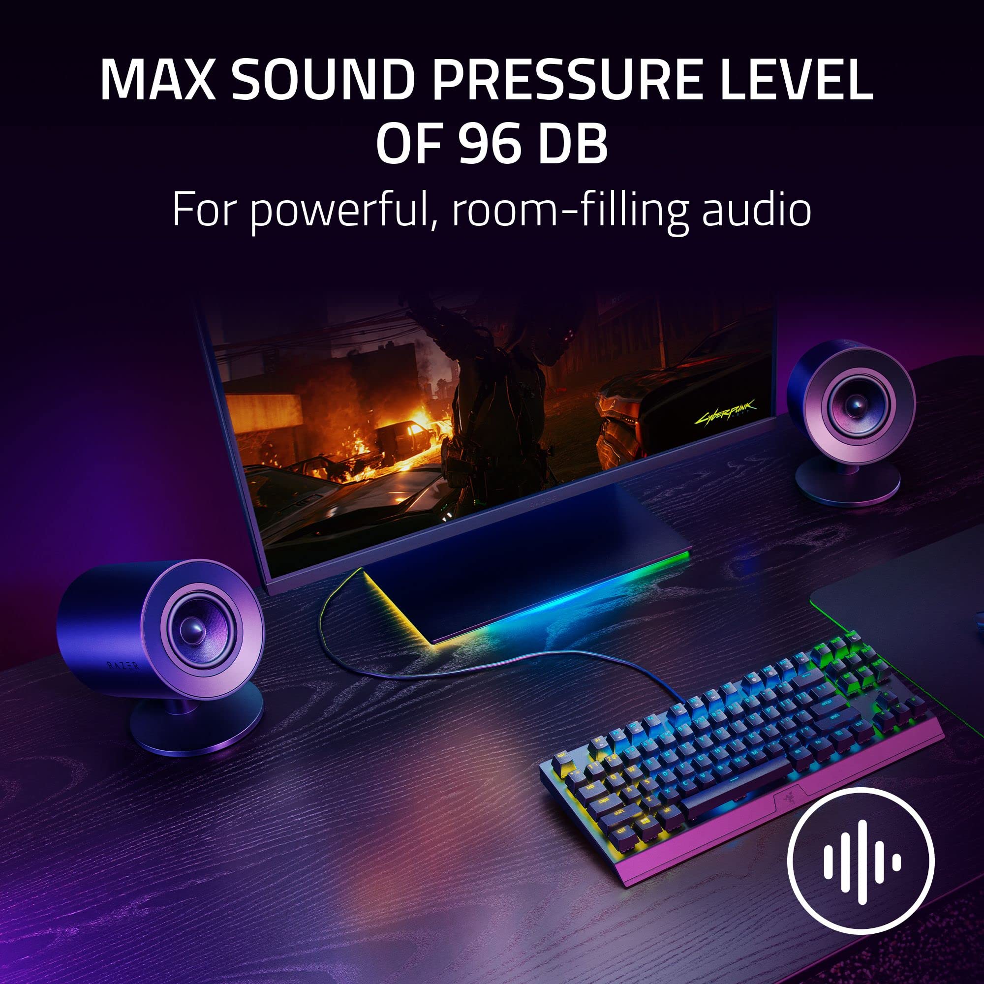 Razer Nommo V2 X THX Spatial Audio 2.0 PC Gaming Speakers - 3