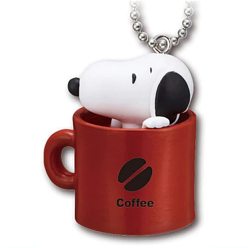 Peanuts Snoopy Coffee Stand Style Keychain - 1 Inch Cute Cartoon Character Mascot Vol.02 by Takara Tomy - Perfect for Keys, Bags & Gifts for Peanuts Fans
