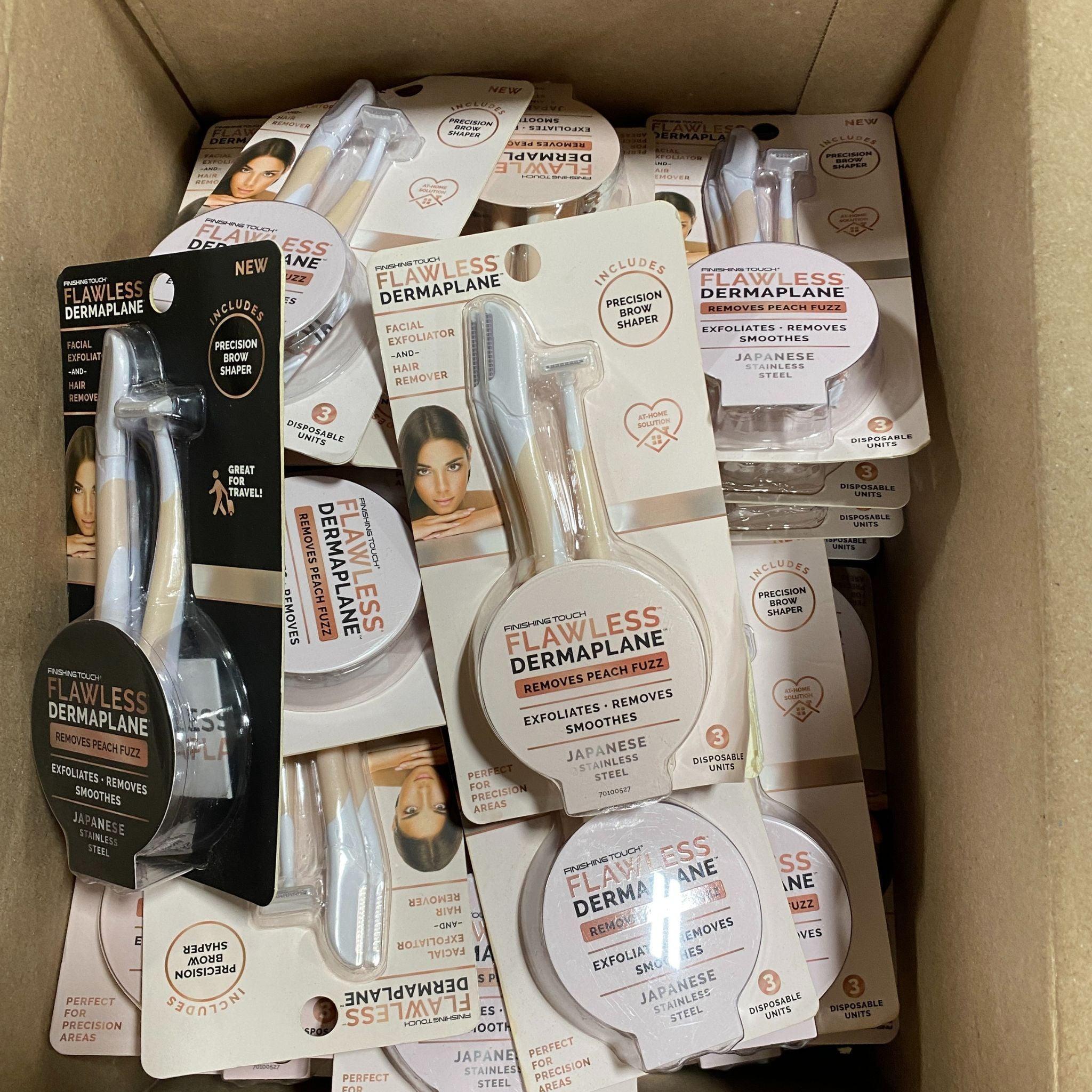 Finishing Touch Flawless Dermaplane - 40 Pcs Facial Hair Remover & Exfoliator for Women - At-Home Dermaplaning Tool for Smooth Skin - Perfect for Pre-Makeup & Skincare Routine