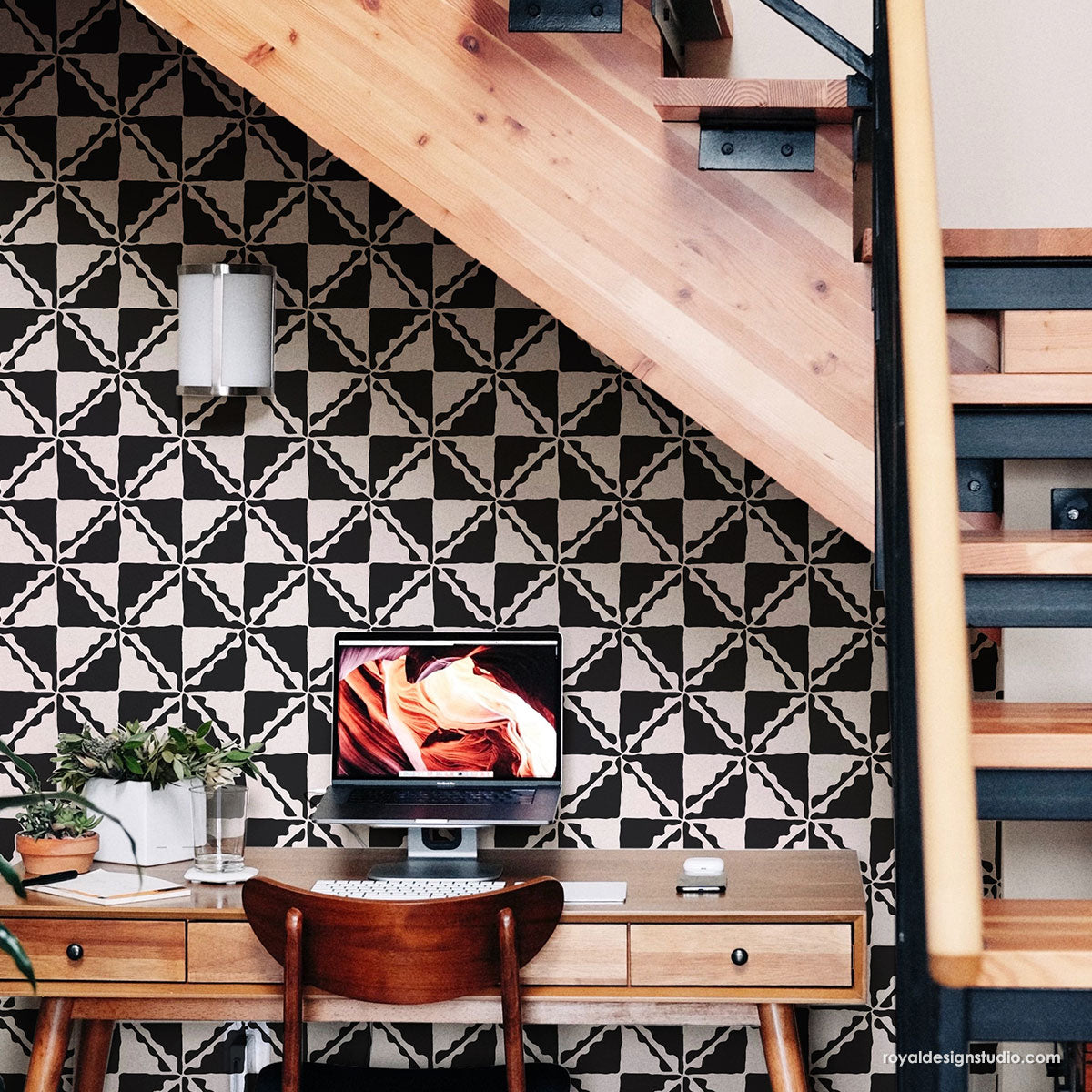 Java Check Pattern Wall Stencil - Reusable DIY Painting Template for Home Decor, Accent Walls, and Creative Projects