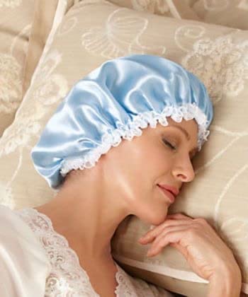 SIMMI Adjustable Silk Sleep Cap for Curly Hair with 3 Satin Scrunchies - Soft Bonnet for Nighttime Hair Protection & Styling (Black) | Perfect for Natural Hair, Braids, Wigs & Bedtime Hair Care