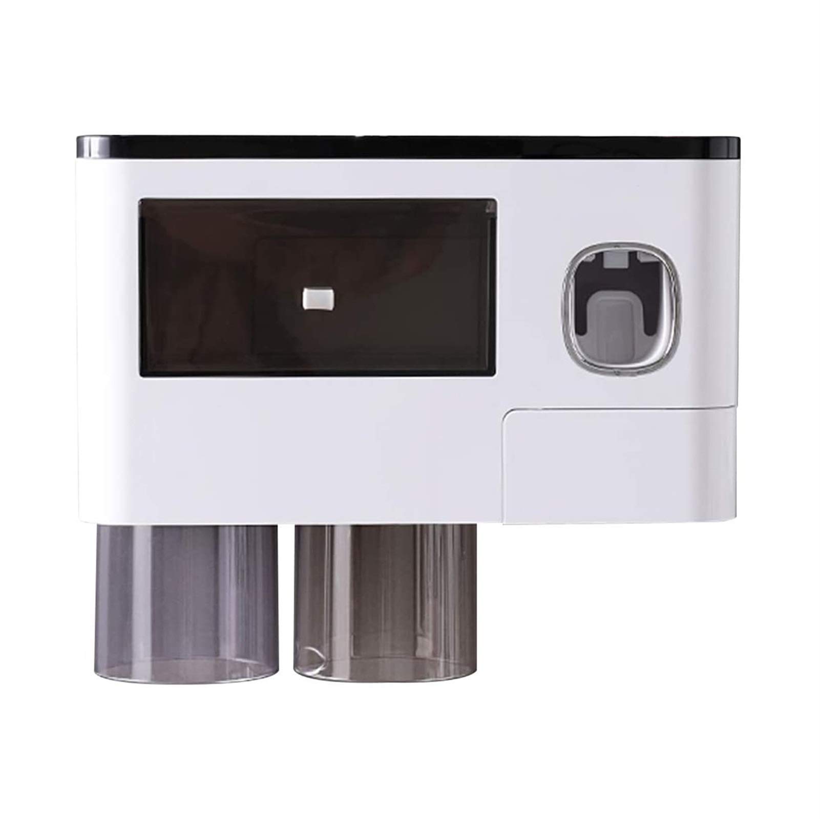 Wall Mounted Toothbrush Holder with Toothpaste Dispenser, 2 Cups & Storage Drawer - Space Saving Bathroom Organizer for Toothbrushes, Razors & Essentials | Perfect for Small Bathrooms, Apartments & RVs