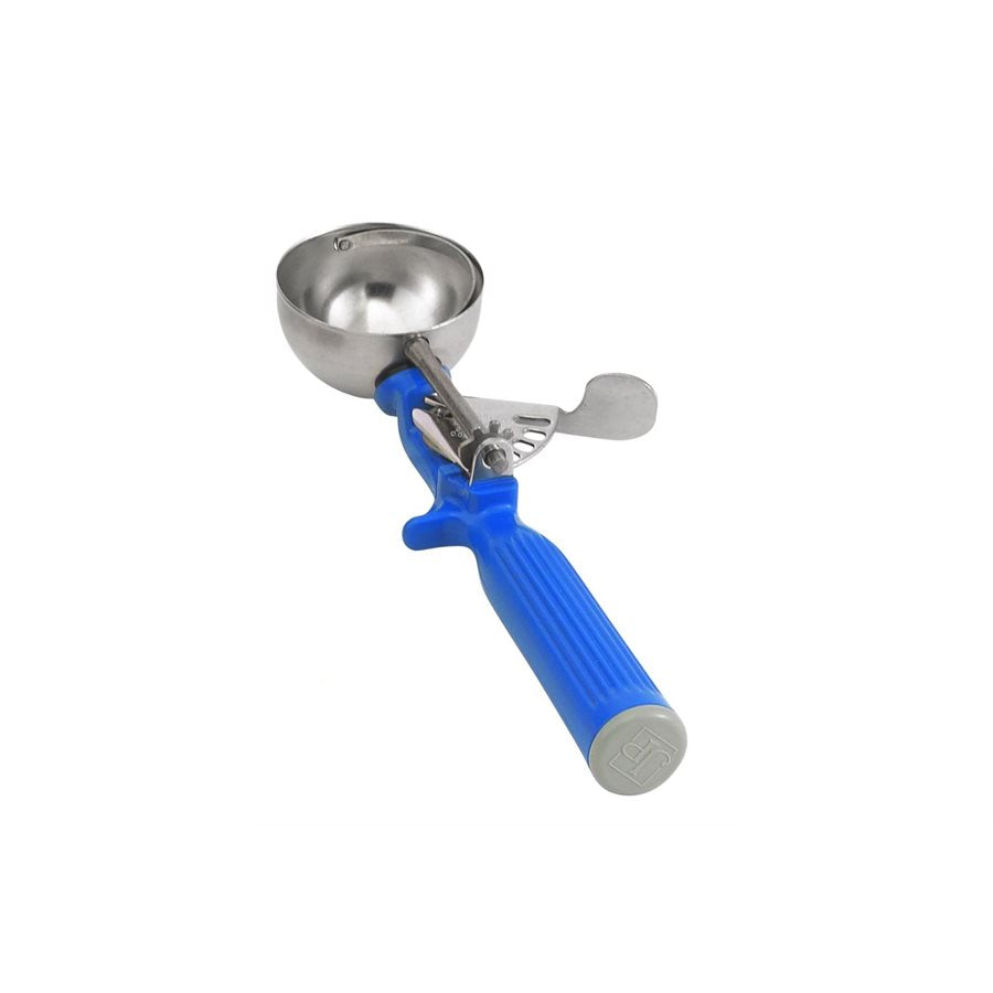 Vollrath #16 2 Oz Disher Scoop with Blue Handle - Perfect for Ice Cream, Cookie Dough & Portion Control in Commercial Kitchens