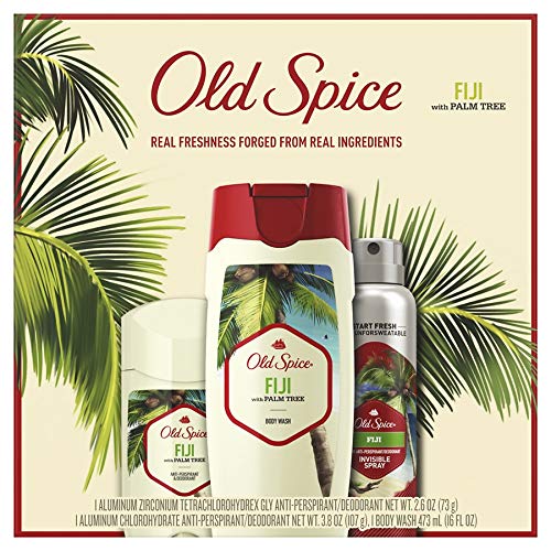 Old Spice 3-Piece Gift Set for Men - Fiji Scented Body Wash, Antiperspirant Deodorant & Body Spray | Fresh & Masculine Fragrance | Perfect for Gifts, Travel & Daily Hygiene Routine
