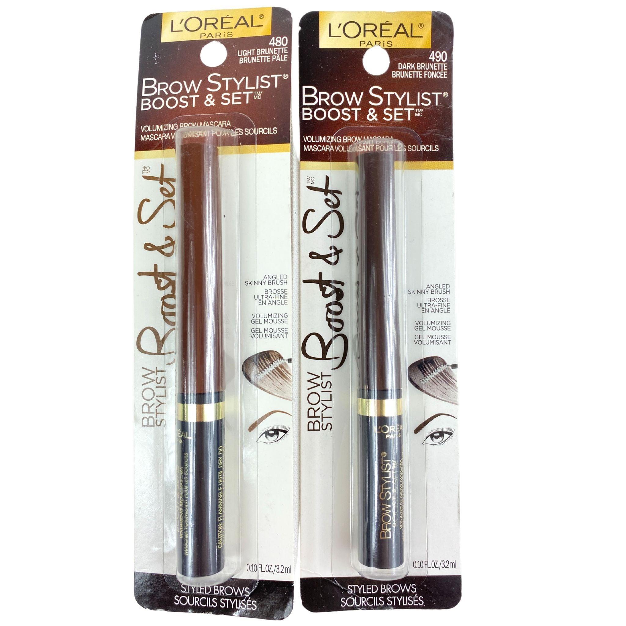 L'Oreal Brow Stylist Boost & Set Volumizing Brow Mascara - 480 & 490 Shades (50 Pcs Bulk Lot) - Perfect for Salon Professionals & Makeup Artists - Natural Looking Eyebrow Enhancement for Daily Use & Special Occasions