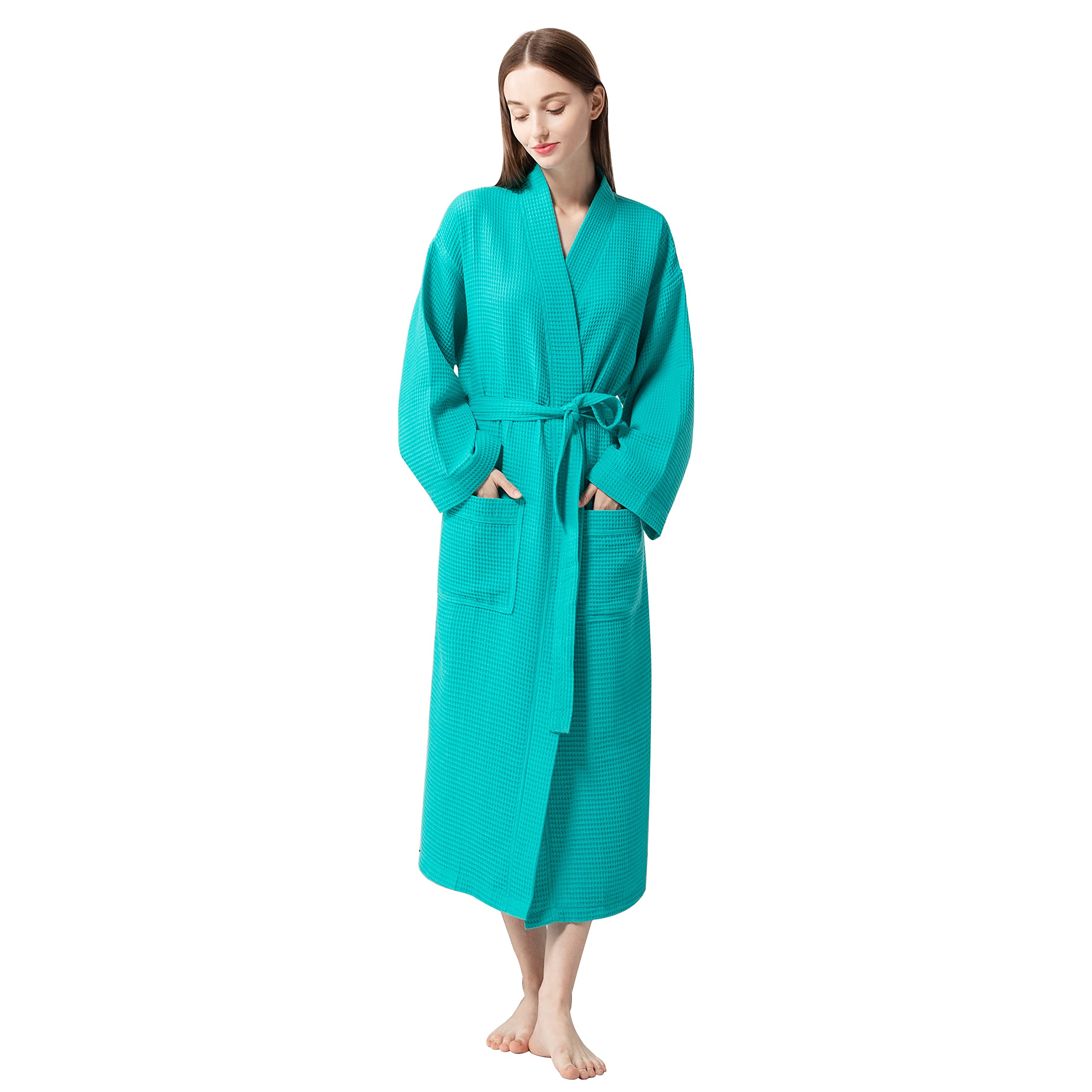 Marquess Lightweight Waffle Kimono Spa Robe - Ultra Soft Quick Dry Waffle Knit Bathrobe for Women | Perfect for Spa, Lounge, Beach & Home Relaxation