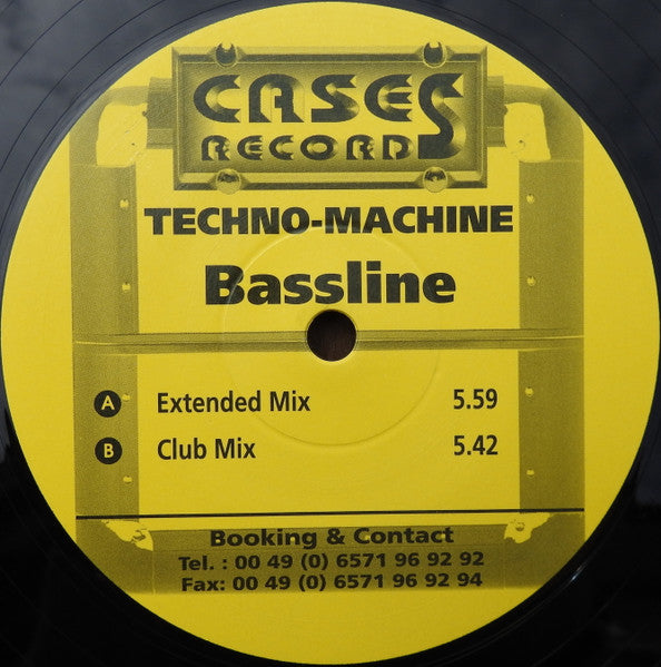 Technomachine Bassline Vinyl Record (12 Inch) - Very Good Plus (VG+) Condition - Perfect for DJs & Music Collectors