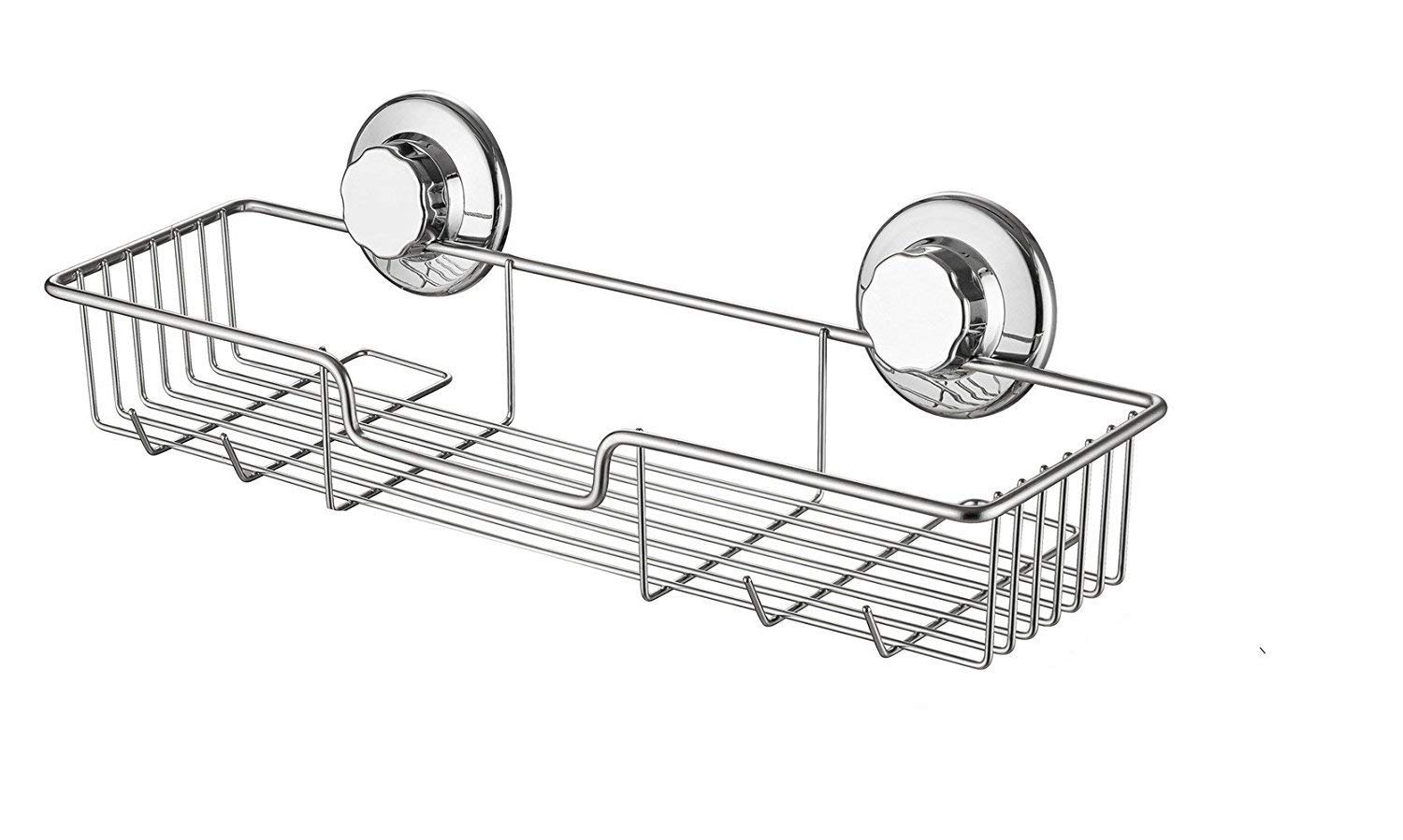 Rustproof SANNO Shower Caddy Organizer with Suction Cups - Large Deep Wire Basket for Bathroom Storage, Soap Dish Holder & No Damage Bath Shelf - Perfect for Shower Organization and Bathroom Accessories