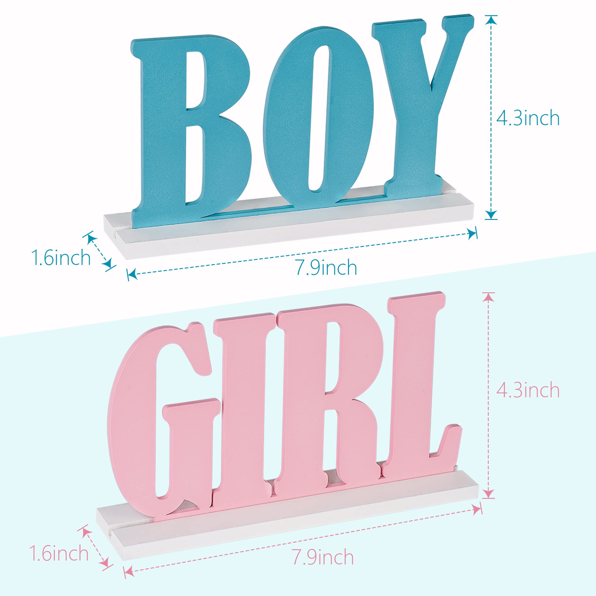 Blue and Pink Wooden Boy or Girl Sign - Gender Reveal & Baby Shower Party Decor - Perfect for Nursery, Birthday Celebrations & Gender Announcement Parties - by JTRF