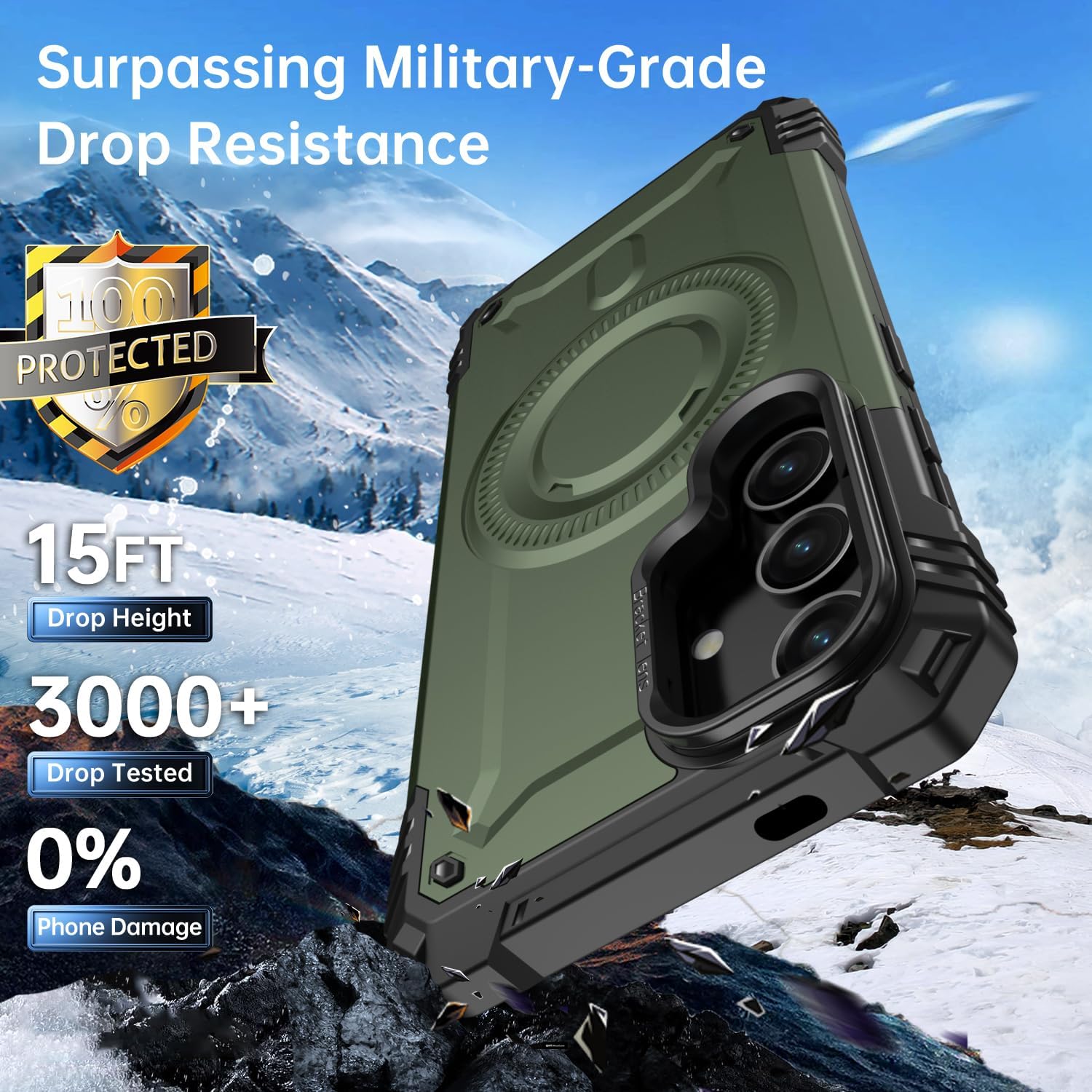 Samsung Galaxy S25 Plus Rugged Military Grade Shockproof Case - Heavy Duty Protection for Outdoor, Work & Extreme Sports (Black)