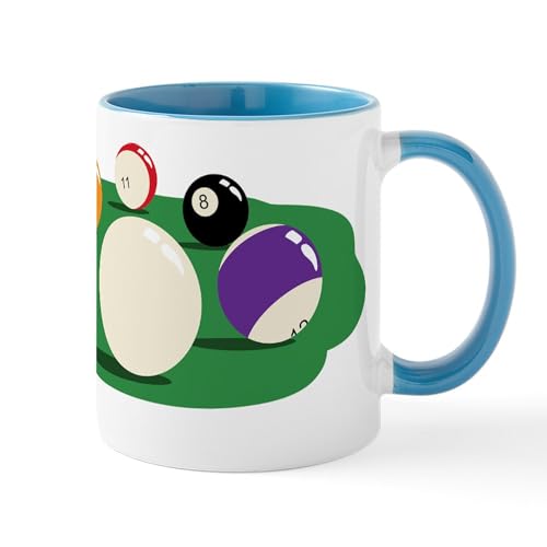 White/Blue Inside - Billiard Balls Pool Game Mugs