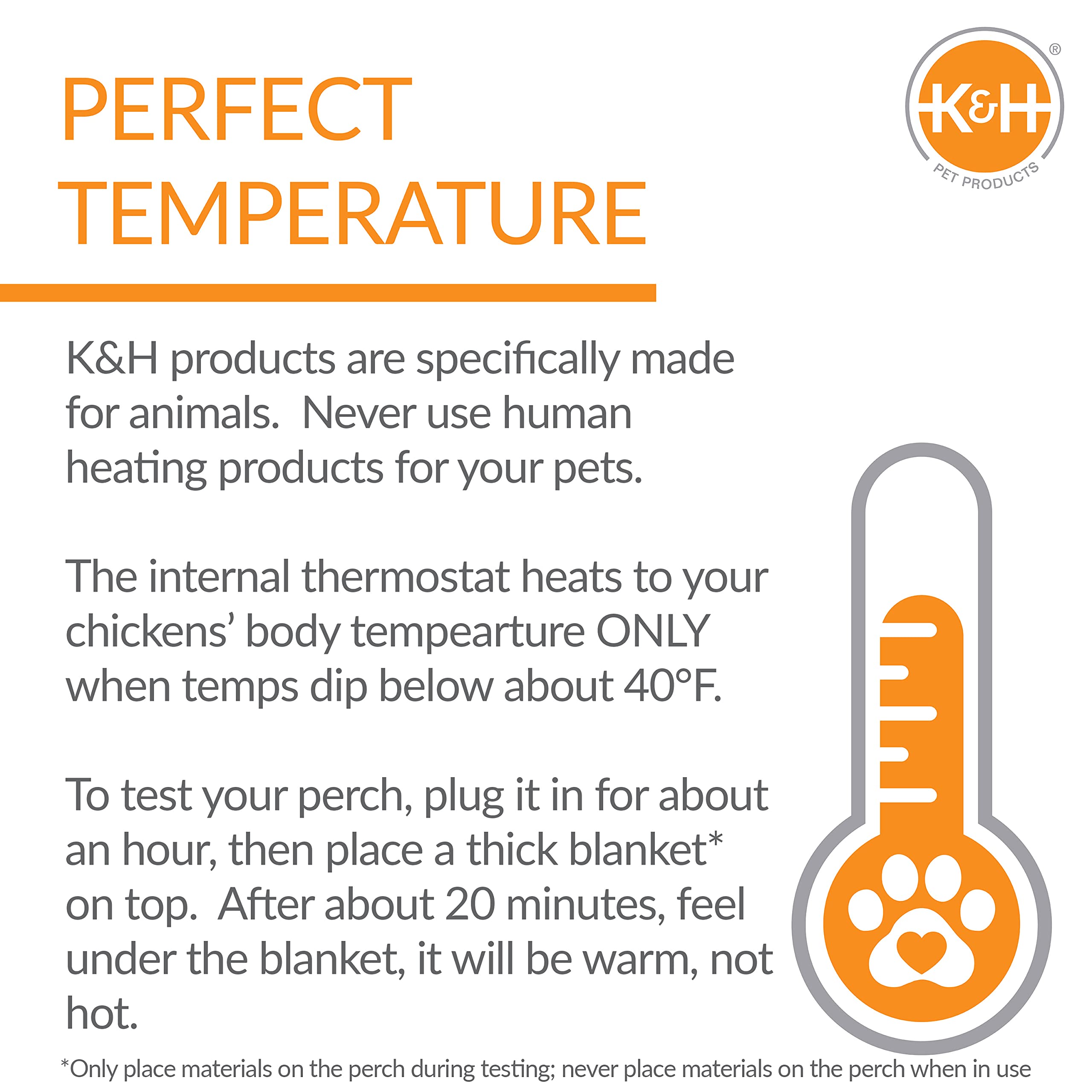 K&H Pet Products Thermo Heated Chicken Perch for Coop - 26