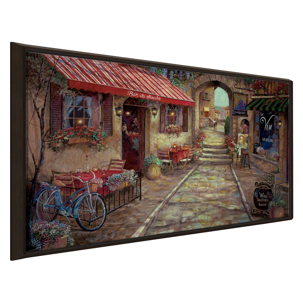 Bar du Marche by Ruane Manning - Premium Floating Canvas Wall Art Print | Modern Home Decor for Living Room, Bedroom & Office