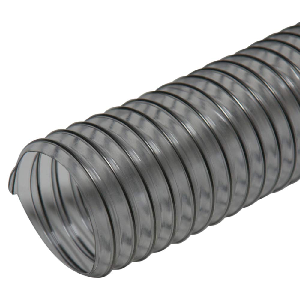 Rubber-Cal 01-W102-10 Clear PVC Flexduct Light Duty Duct Hose - 10 Inch Inner Diameter x 12.5 Feet for HVAC, Ventilation, Dust Collection & Exhaust Systems