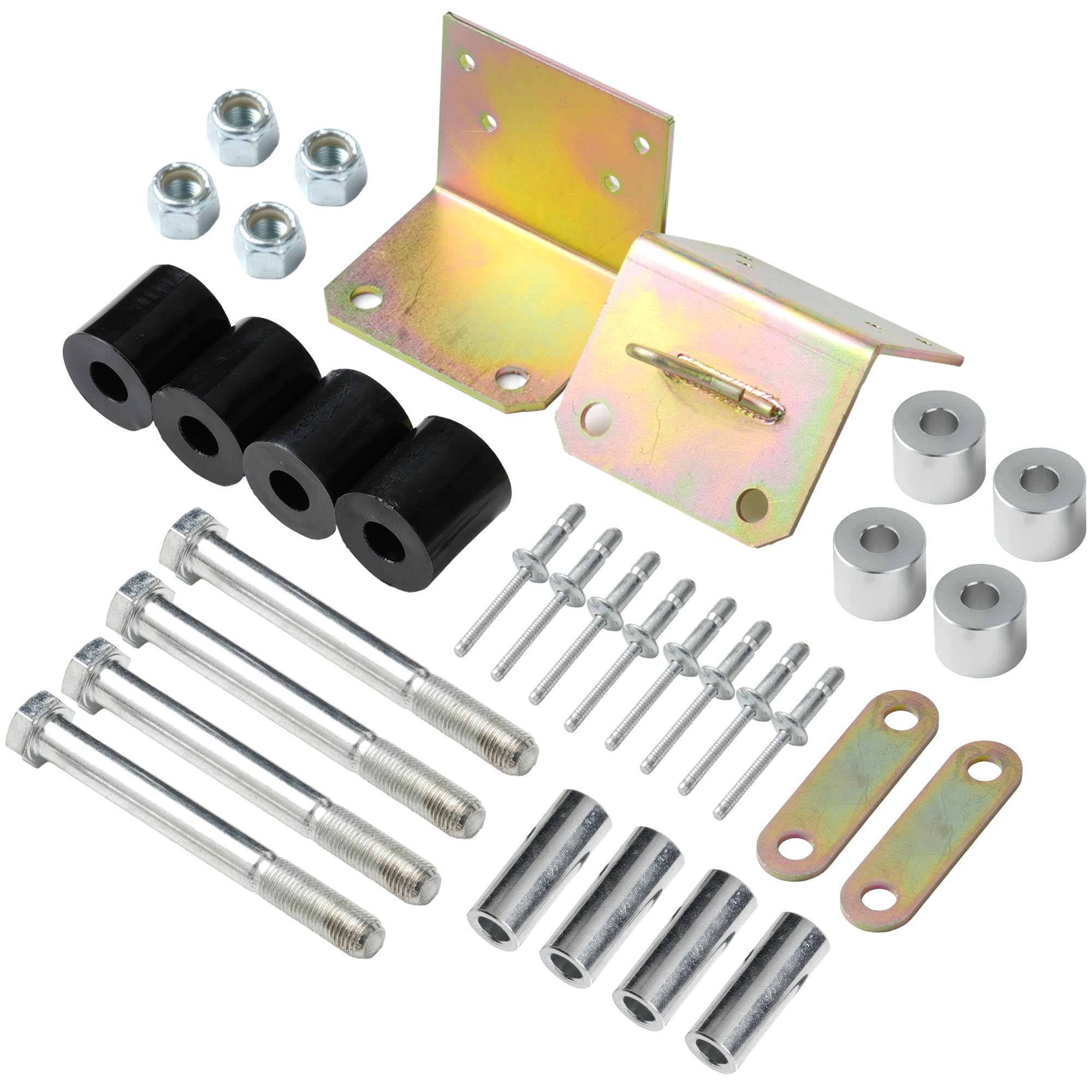 Peterbilt 379 Lower Roller Bracket Kit with Rollers & Hardware - Driver & Passenger Side Replacement for 13-04401M002, 13-03593, 13-04667, 13-04413SPL, 13-04401M001 - Heavy Duty Truck Suspension Upgrade for Smooth Ride & Durability