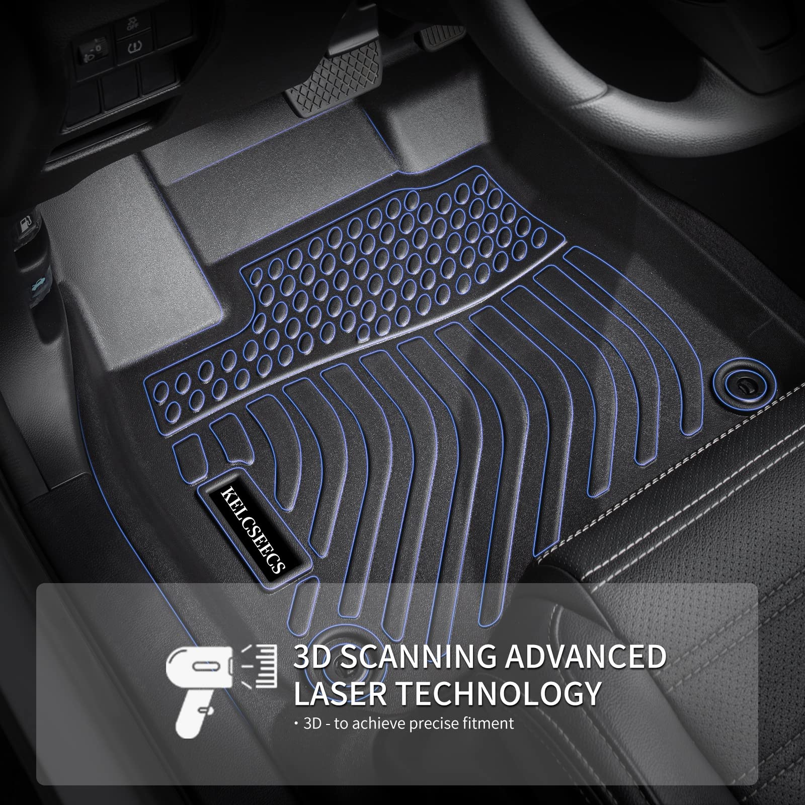 Custom Fit All-Weather Floor Mats for Ford Escape & C-Max 2013-2019 - Heavy Duty Car Floor Liners Front & Rear - Durable Automotive Accessories for Rain, Snow & Mud Protection - Perfect for Daily Commute, Road Trips & Off-Road Adventures