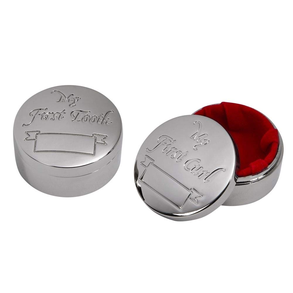 1.5 Inch Round First Tooth & First Curl Keepsake Boxes - Baby Milestone Memory Box for Newborns, Perfect for Preserving Baby's First Tooth and First Lock of Hair