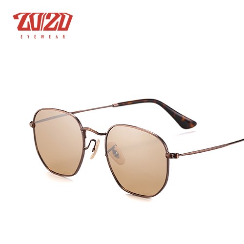 20/20 Polarized Square Metal Unisex Sunglasses - UV400 Protection, Lightweight & Durable Frame - Perfect for Driving, Outdoor Sports & Beach Vacations