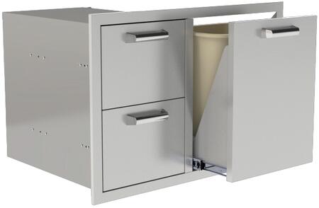 NorCal 260 Series 39-Inch Double Drawer & Roll-Out Trash/Propane Bin Combo - Right Side Configuration for Outdoor Kitchen & RV Organization