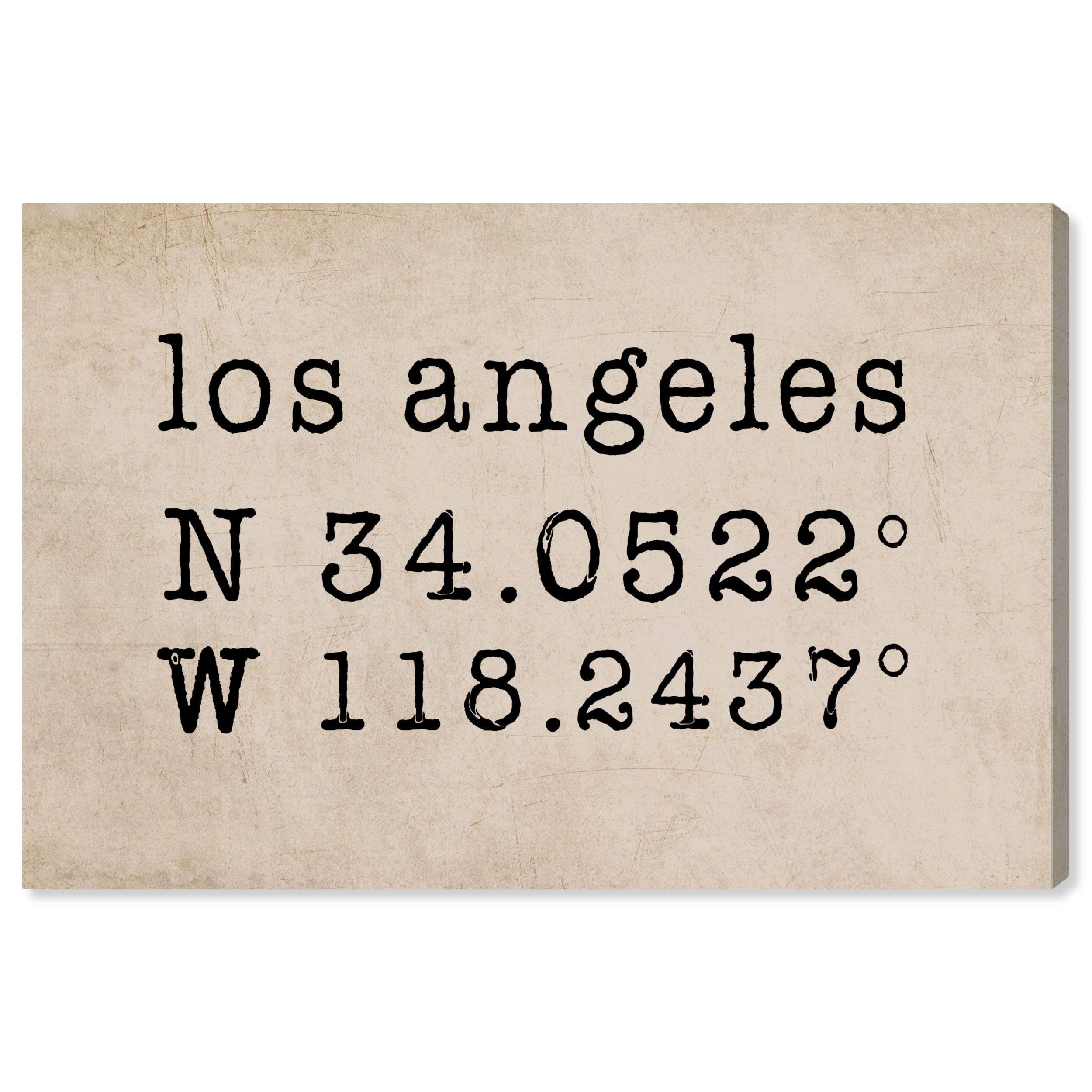 Oliver Gal Artist Co. LA Coordinates Wall Art Canvas Print - 36x24 Inches Brown & Black Typography Quote Home Decor - Perfect for Living Room, Bedroom & Office Décor