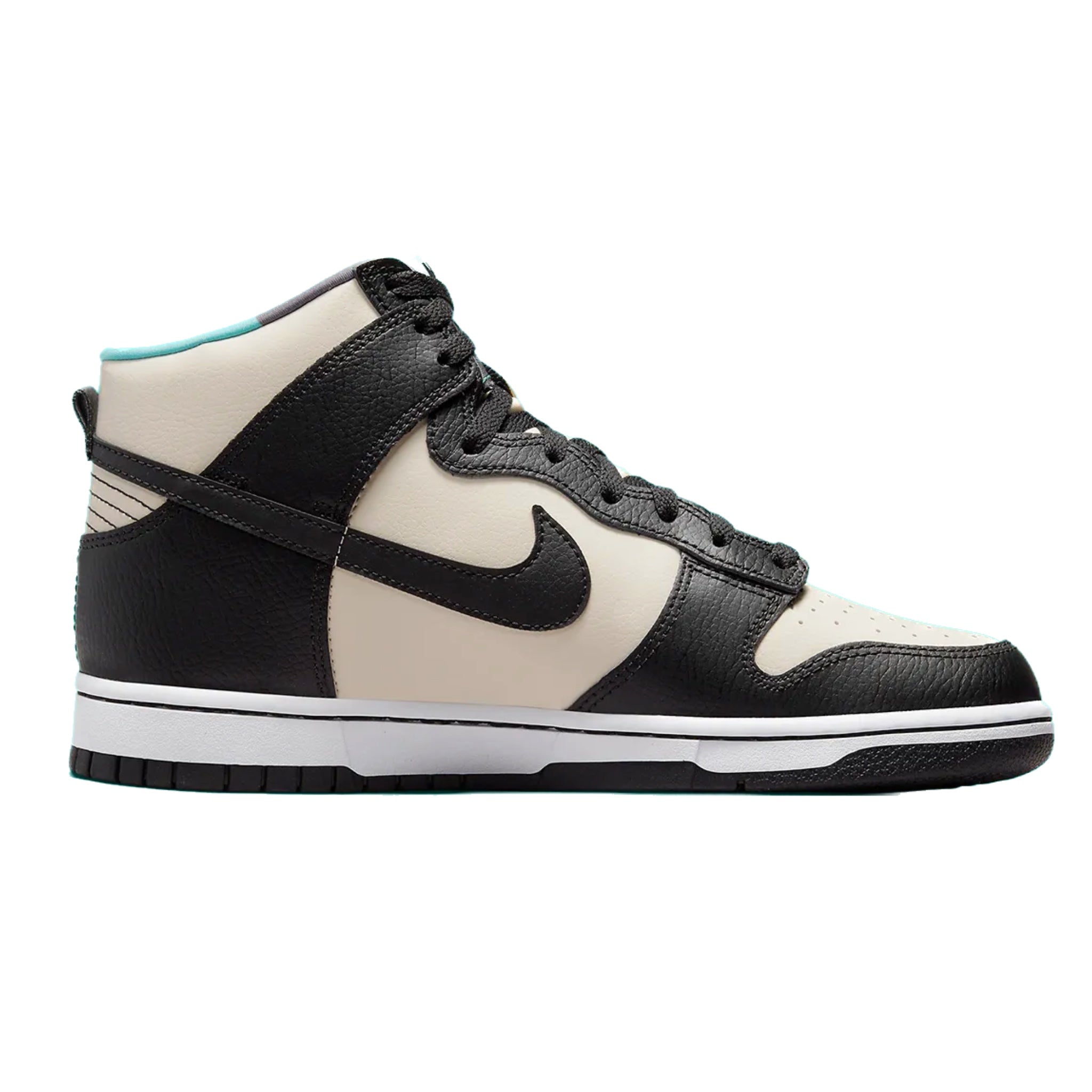 Nike Dunk High EMB Sneakers in Beige, Black, Washed Teal & Pearl White - Stylish Basketball Shoes for Men & Women - Perfect for Streetwear, Casual Outfits & Sneaker Collectors