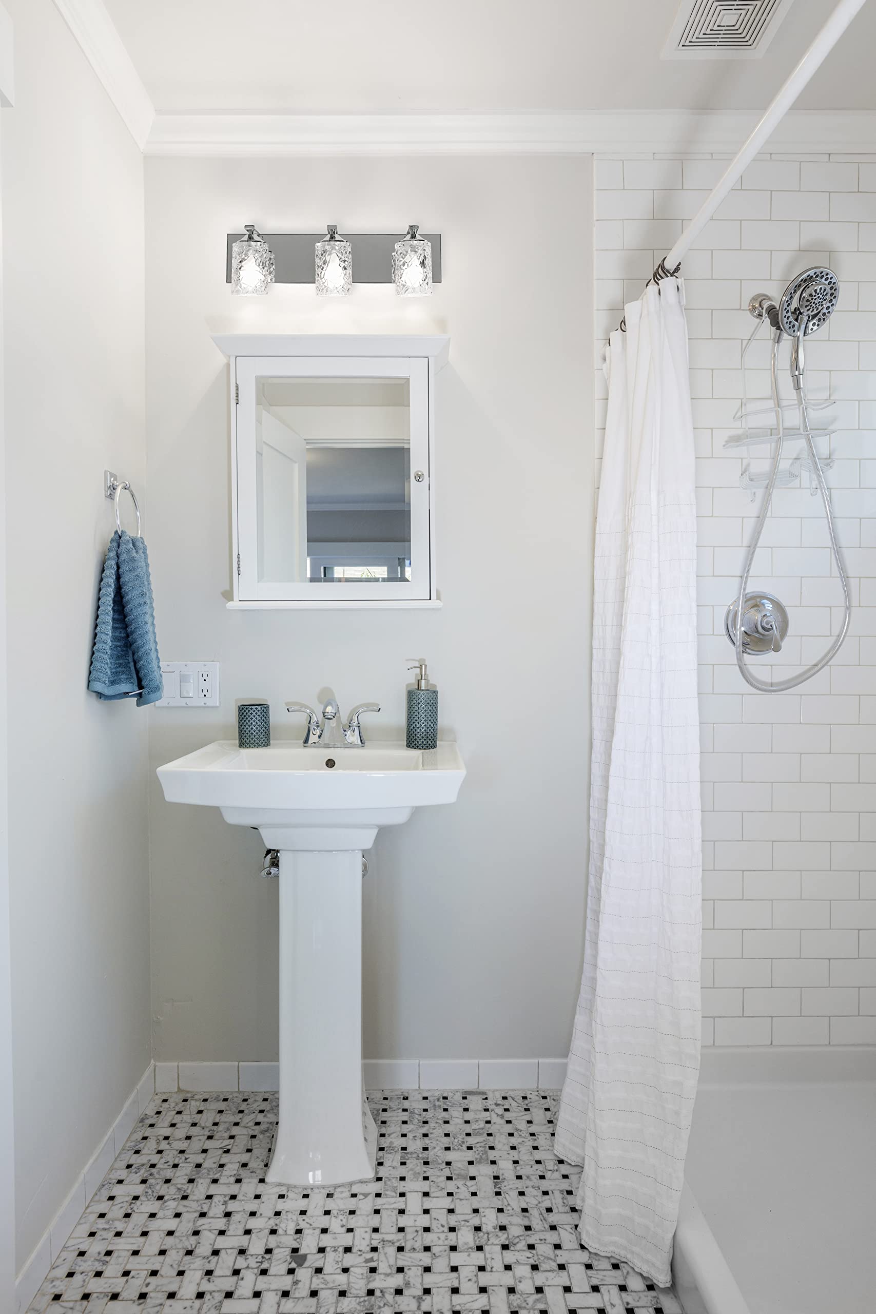 Annabel 3-Light Vanity Light Fixture - Polished Chrome Finish with Clear Glass Shades - Perfect for Bathroom Makeup Vanity, Dressing Room & Bedroom Lighting