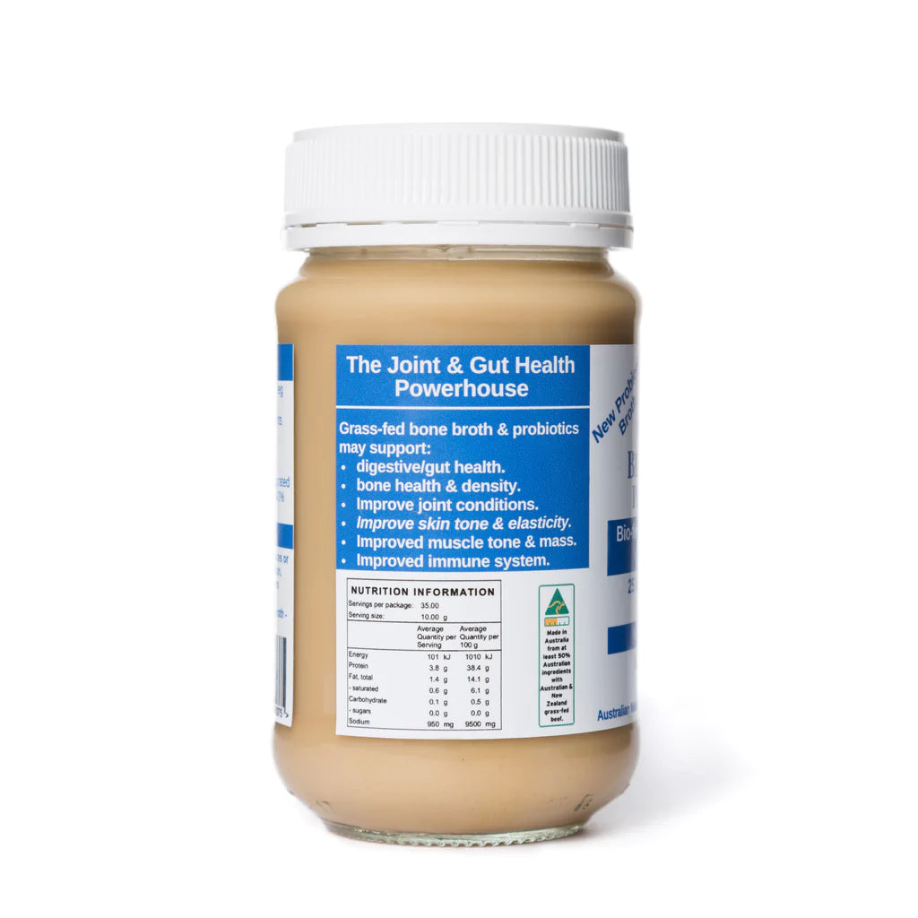 Best Bone Broth Concentrate with Probiotics, Coconut, Lemon Myrtle & Turmeric - Immune Support & Gut Health for Keto, Paleo & Whole30 Diets (Use in Soups, Stews & Wellness Drinks)