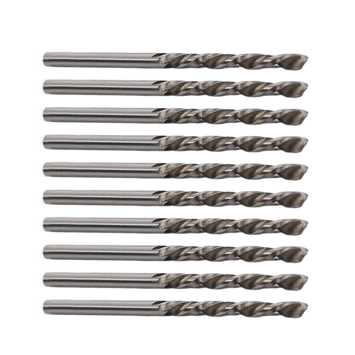 Auniwaig 2.3mm HSS Twist Drill Bit Set - 10pcs High Speed Steel Straight Shank Jobber Drill Bits for Steel, Aluminum Alloy - Perfect for Metalworking, Woodworking & DIY Projects