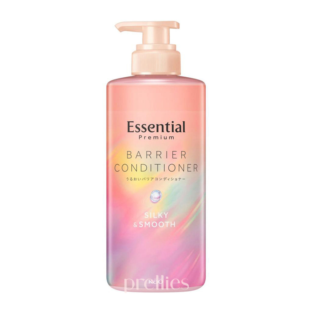 KAO Essential Premium Barrier Conditioner for Silky & Smooth Hair - 450ml (Pink) - Hydrating & Repairing Hair Care - Perfect for Dry, Damaged Hair at Home or Salon Use (436825)