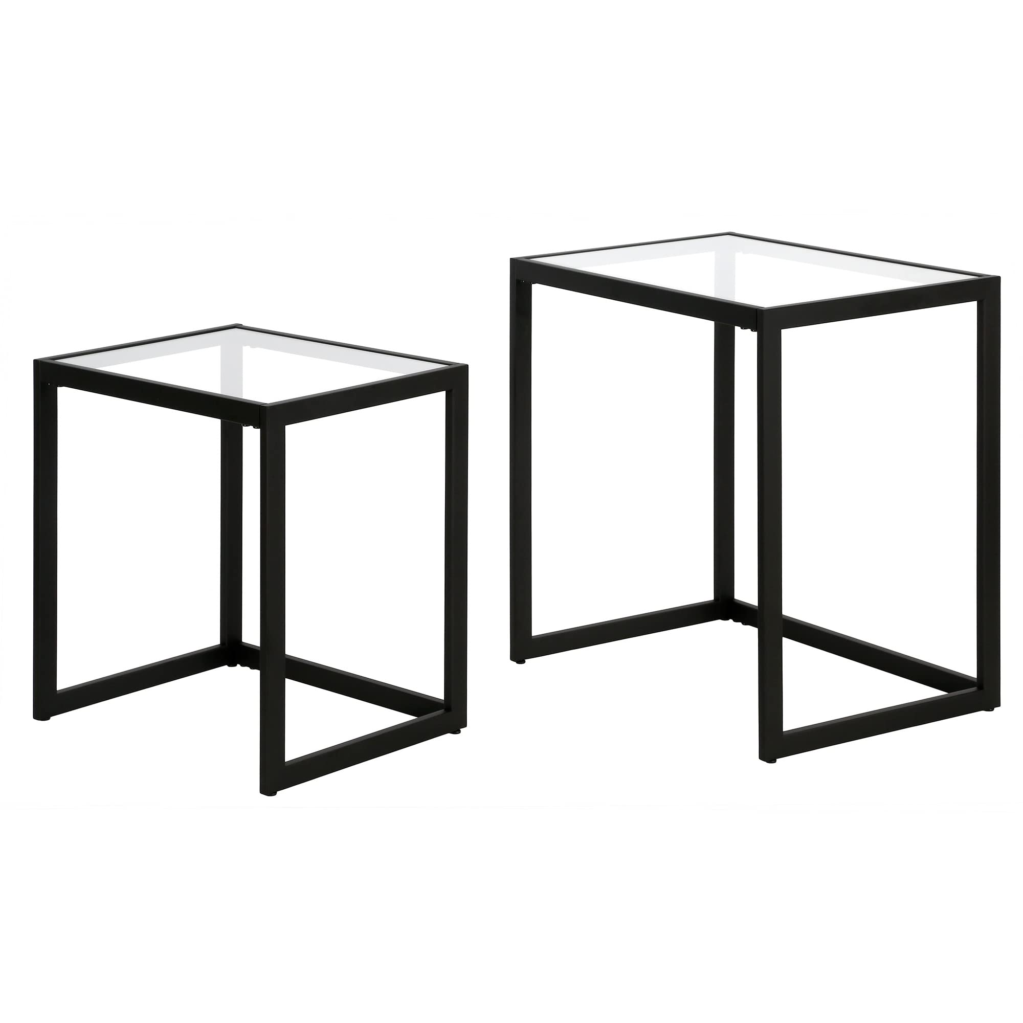 Henn&Hart Rectangular Nested Side Table Set - Blackened Bronze Finish - Modern End Tables for Living Room, Bedroom & Office - Perfect for Coffee Table Decor, Nightstand or Small Space Furniture