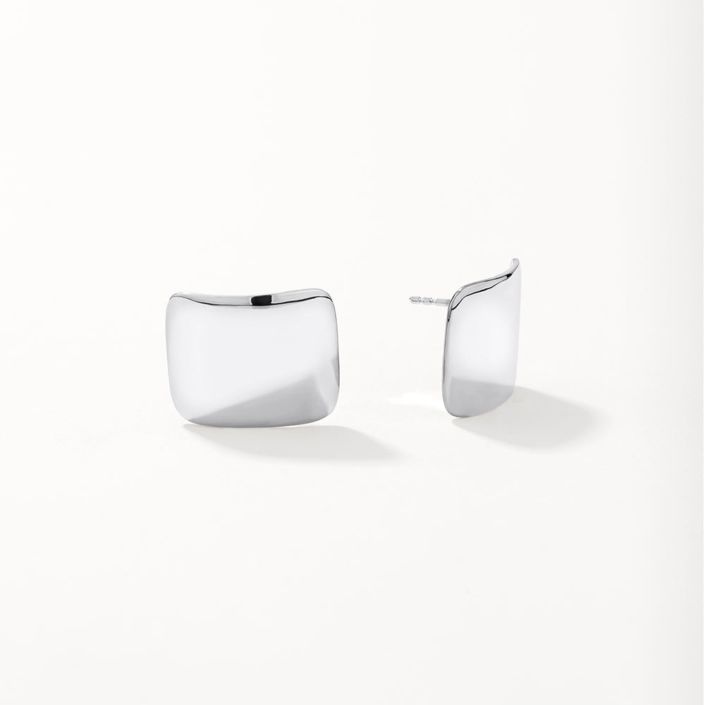 Stylish Silver Square Dome Stud Earrings for Women - Perfect for Everyday Wear, Parties & Gifts