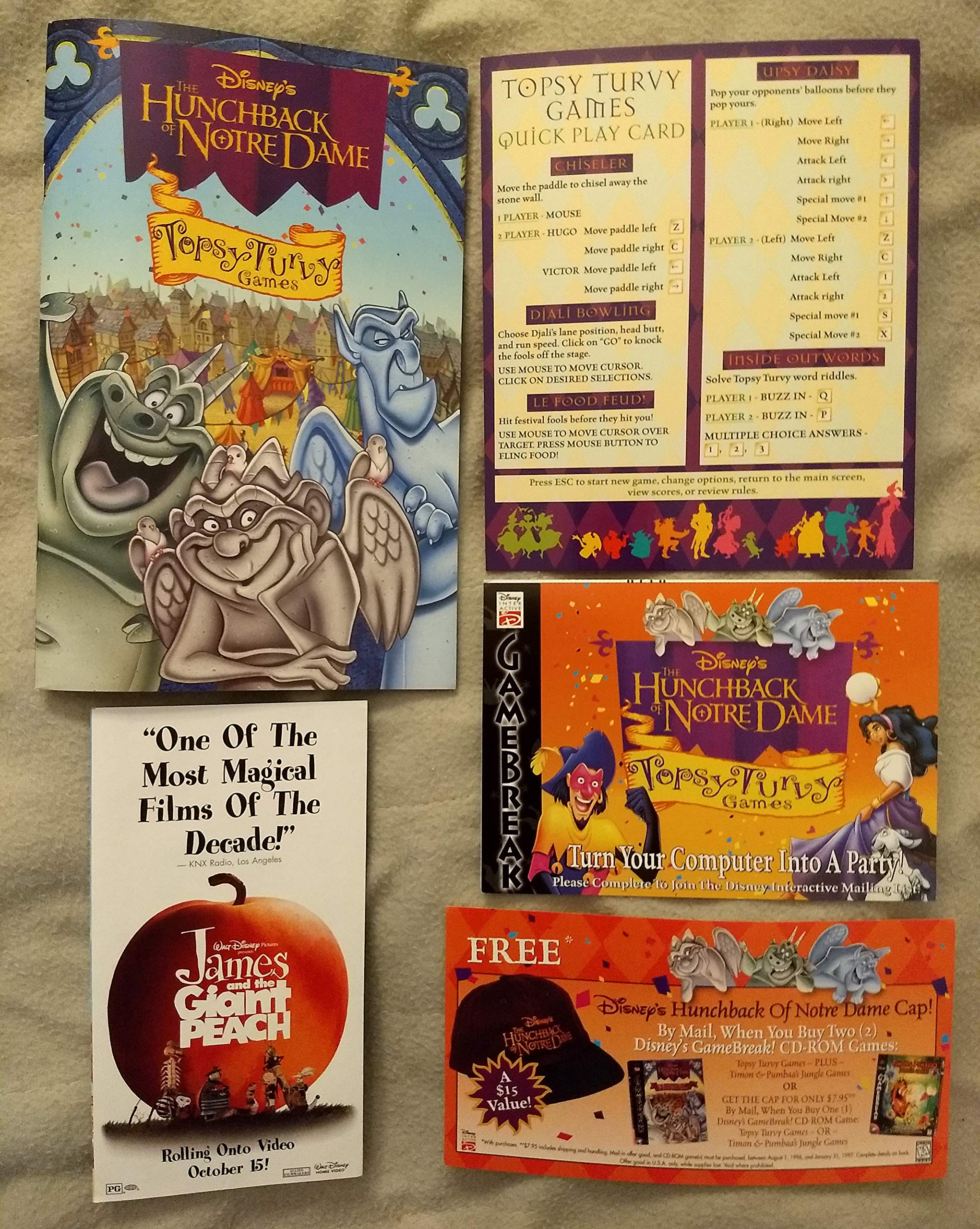 Disney's GameBreak! The Hunchback of Notre Dame Topsy Turvy Games - Fun Family Board Game for Kids & Adults - Perfect for Game Nights, Parties & Disney Movie Fans