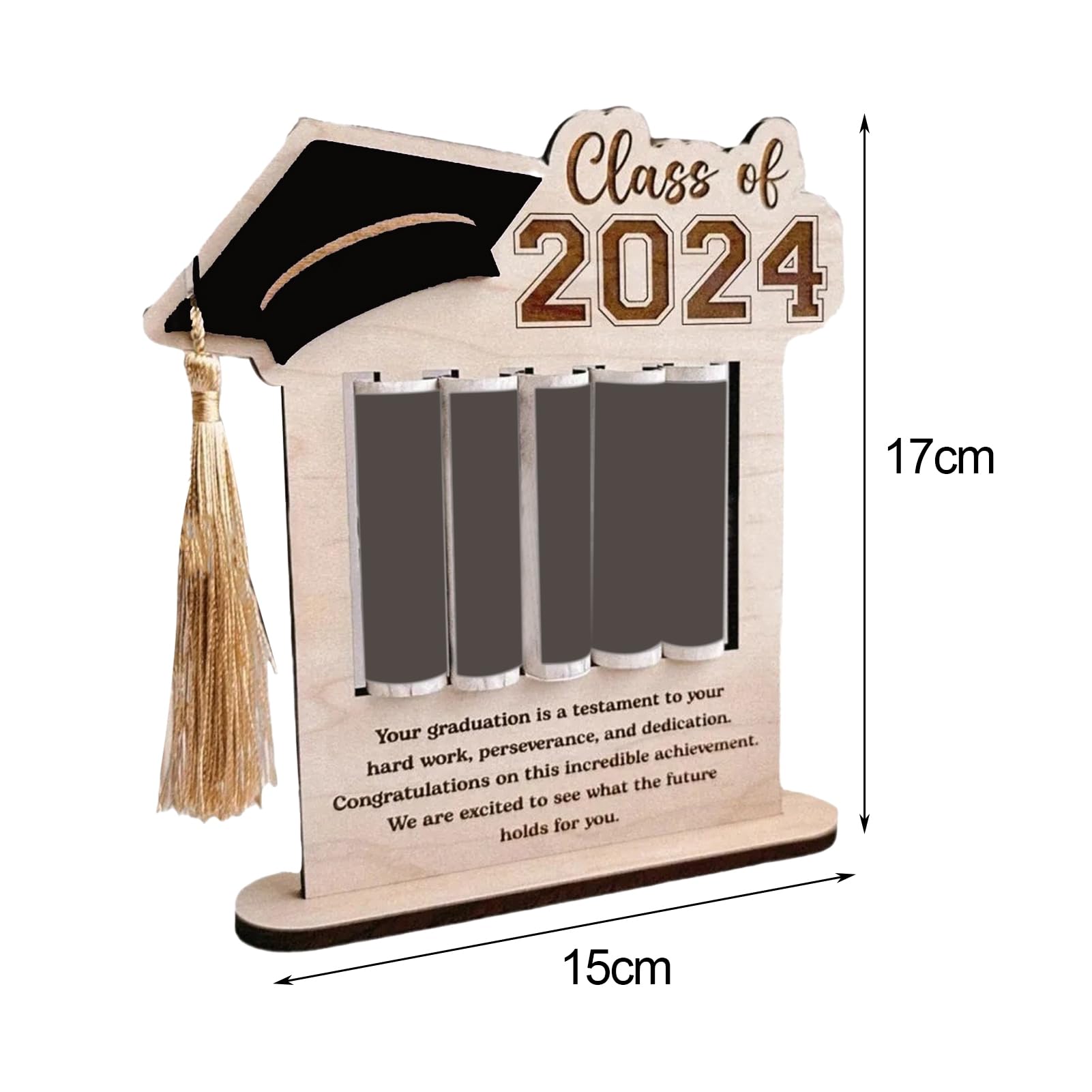 2024 Graduation Party Decorations - Money Holder & Gift Rack with Blackboard Sign - Blue Graduation Cash Display for Graduates - Perfect for High School & College Graduation Gifts & Party Decor