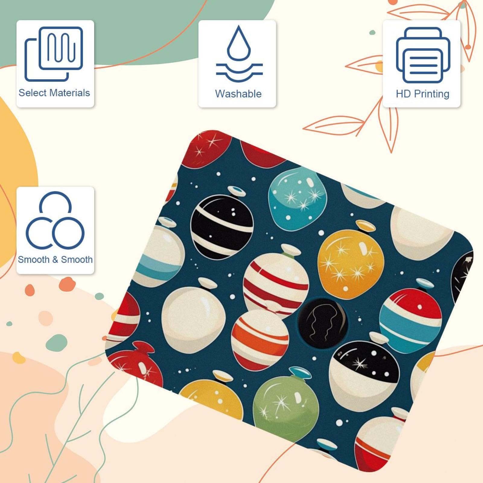 Cute Bowling Ball Pattern Desk Mat - Non-Slip Rubber Base Gaming Mouse Pad & Keyboard Mat for Office, Home, PC Work & Gaming | Perfect for Computer Desks, Workspaces & Game Setups
