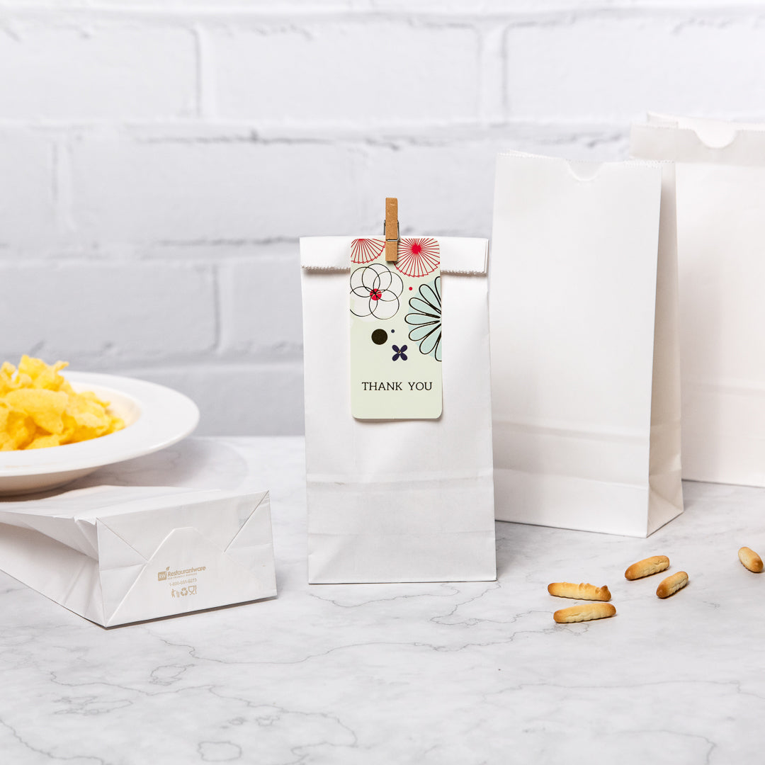 Premium White Paper Bags 2 lb Capacity - 4.25