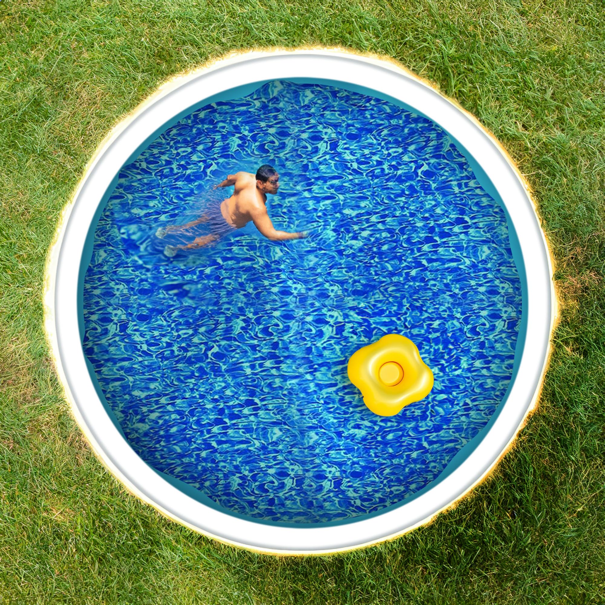 Durable 15ft Round Above Ground Pool Liner - Swimline Wall Overlap Design, Easy Installation & Long Lasting Swirl Blue - Perfect for Backyard Swimming Pools, Family Gatherings & Summer Fun