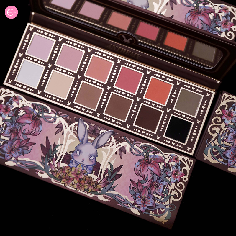 Anthemy Rabbit Charm 12-Color Matte Eyeshadow Palette - Long Lasting, Blendable Makeup for Everyday & Party Looks
