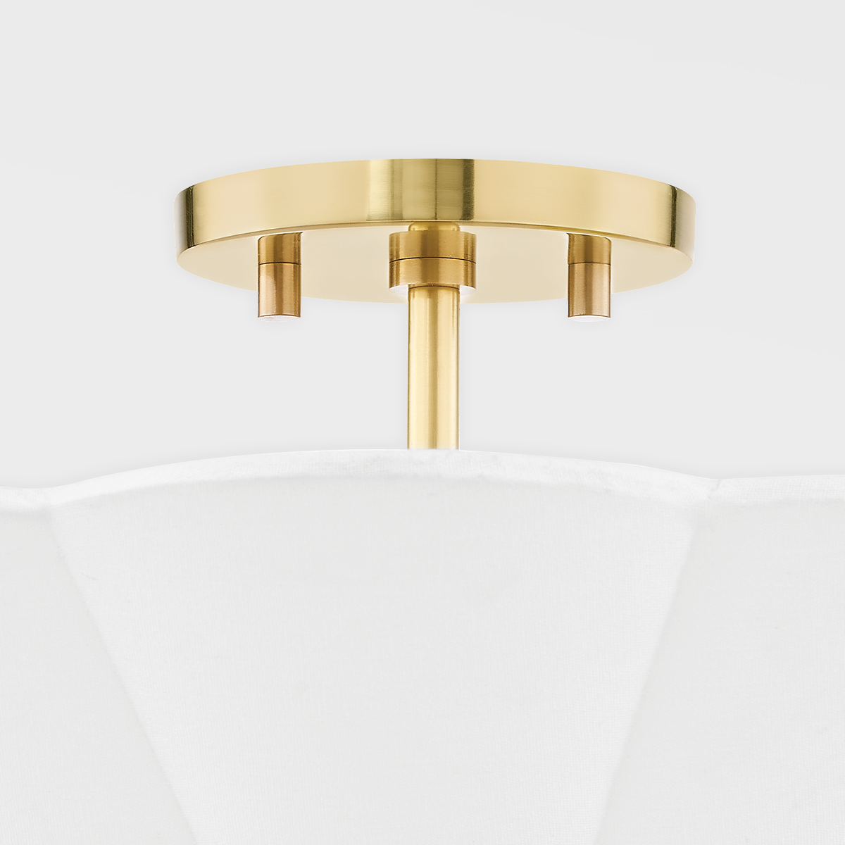 Alana 3-Light Semi Flush Mount Ceiling Light Fixture - Modern Brushed Nickel Finish for Bedroom, Hallway & Entryway Lighting