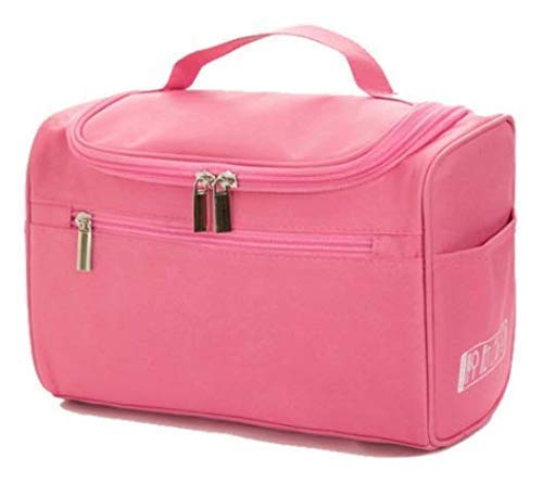FEXMY Large Travel Makeup Bag with Hook - Waterproof Cosmetic Organizer Pouch for Women, Pink Grooming Kit for Toiletries & Beauty Essentials | Perfect for Travel, Gym, and Daily Use