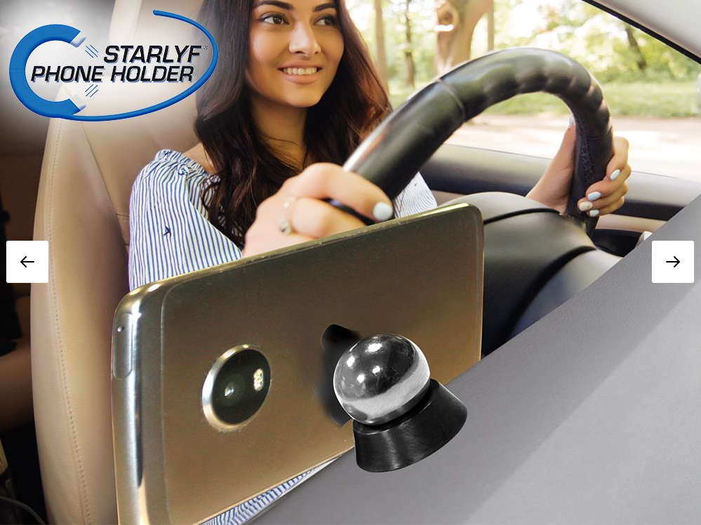 Starlyf Universal Phone Holder Mount - Adjustable Car Phone Stand for iPhone, Samsung, Galaxy - Perfect for Driving, Video Calls & Hands-Free Use