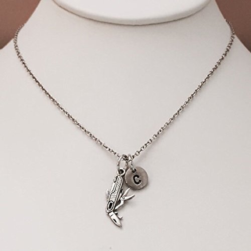 Swiss Army Knife Necklace - Personalized Initial Charm with Monogram for Boyscout & Outdoor Enthusiasts | Perfect for Camping, Hiking & Adventure Gifts