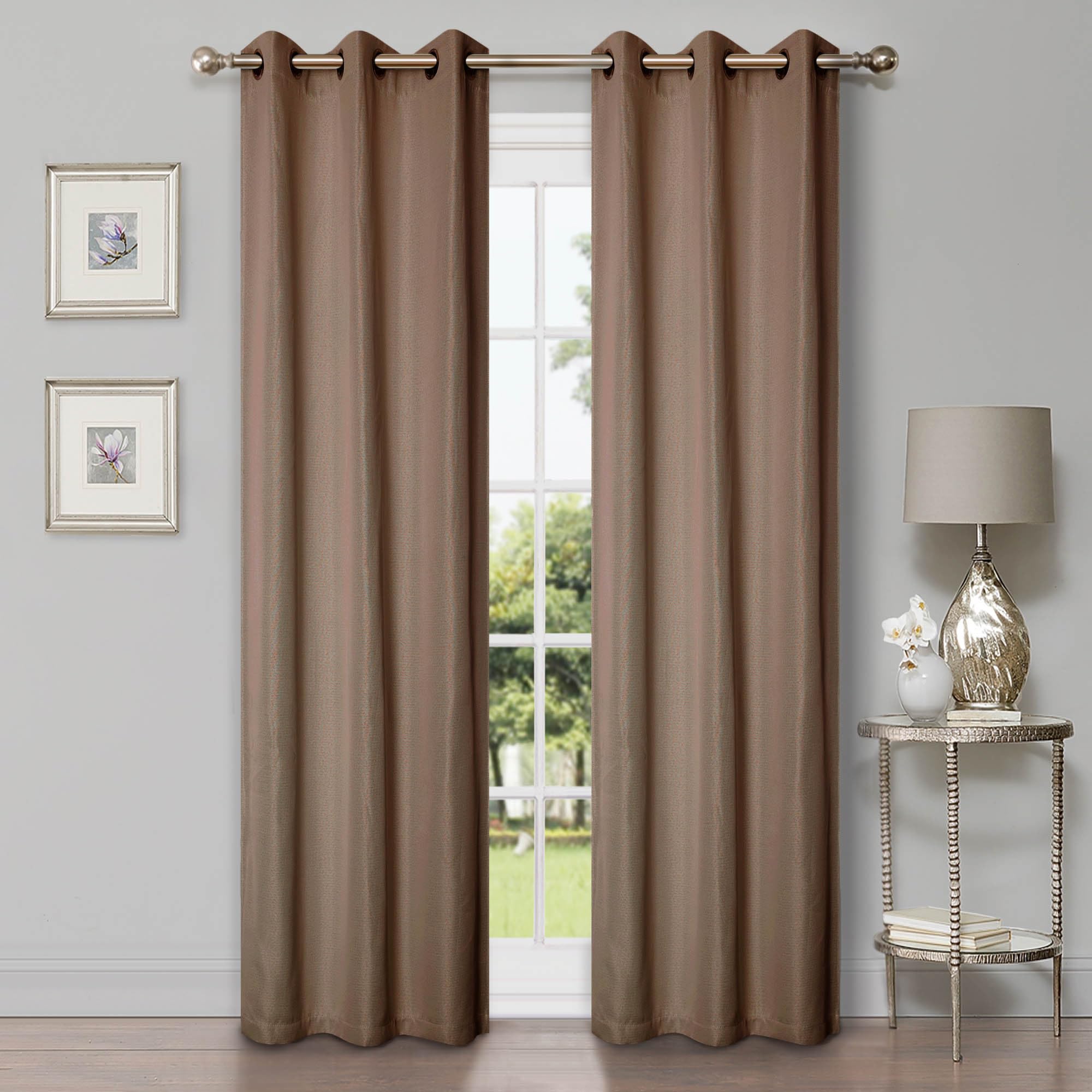 Premium Blackout Curtains 42x84 Inch - 2 Pack Thermal Insulated Room Darkening Drapes for Bedroom, Living Room & Kitchen - Sun Blocking Linen Pattern Window Treatments - Perfect for Night Shift Workers & Light Sleepers