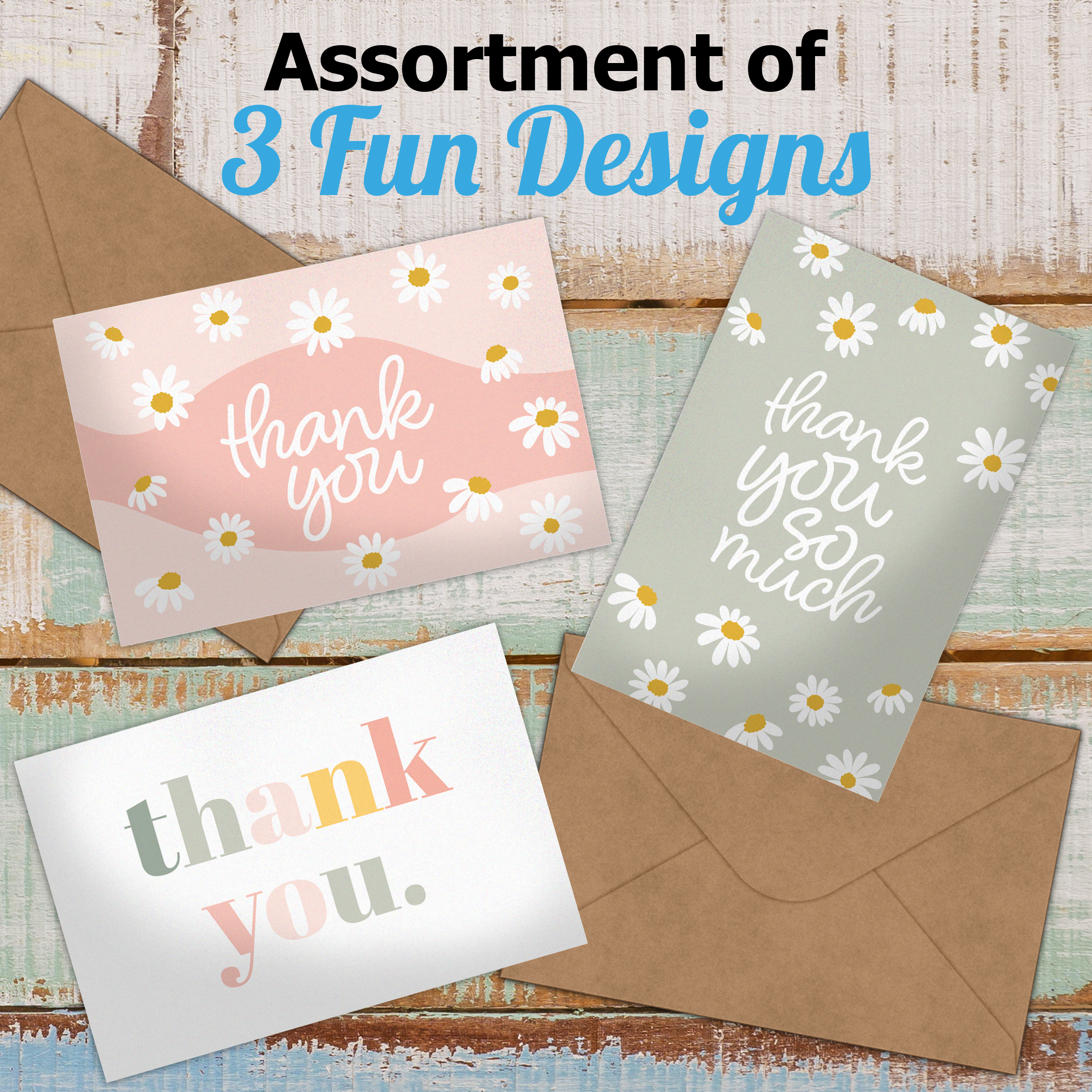 Elegant Floral Thank You Cards with Envelopes - Perfect for Weddings, Baby Showers & Appreciation Gifts | Bulk Pack of 20