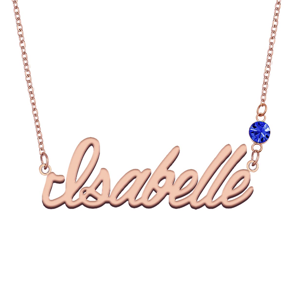 Personalized Birthstone Name Necklace in Rose Gold - Custom Engraved Jewelry Gift for Mom, Women, Wife - Perfect for Mother's Day, Birthday & Anniversary Gifts
