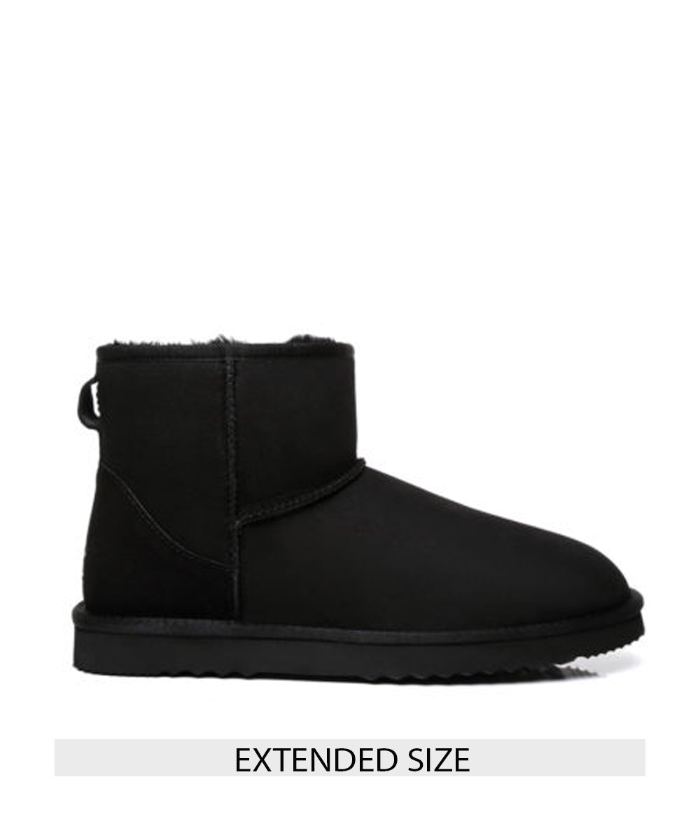 Men's Luxe Classic Mini UGG Boots - Big Size & Wide Width Comfortable Winter Snow Boots for Indoor/Outdoor Wear